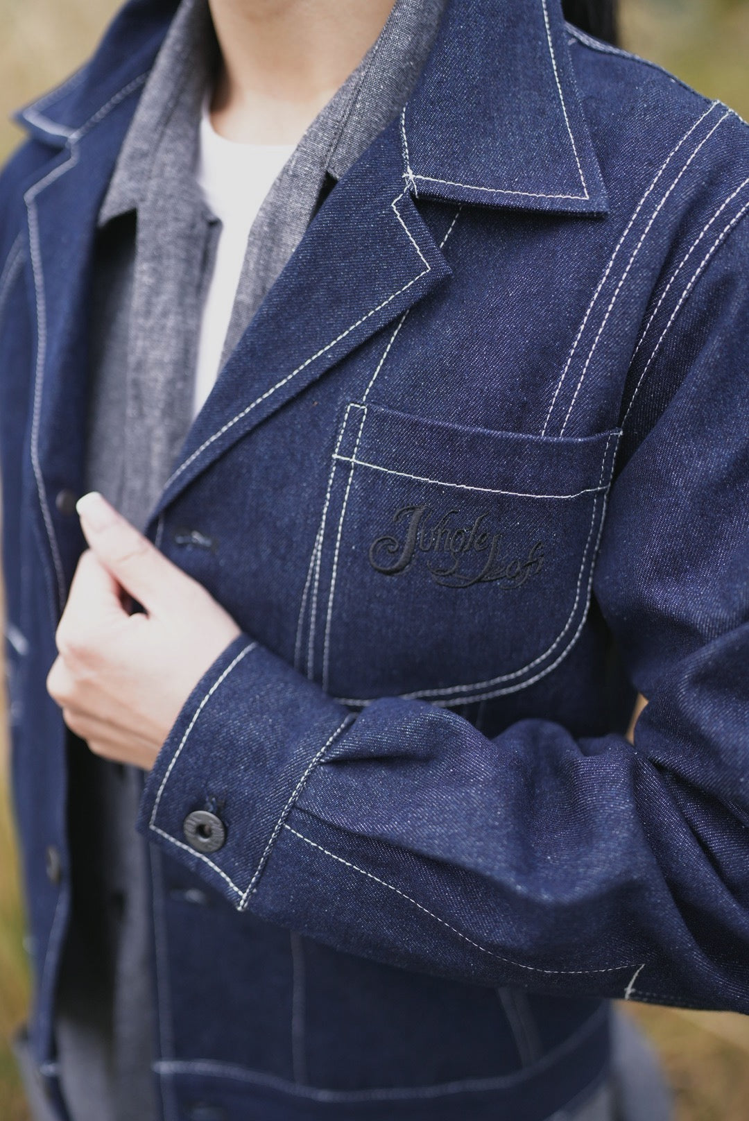 Jungle Lofi Vintage Label Jacket - Indigo Denim