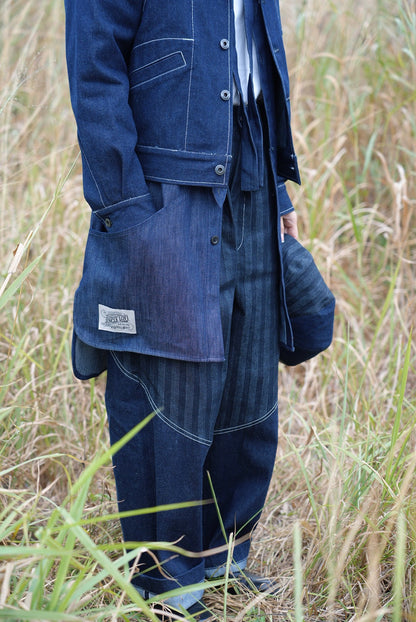 Jungle lofi Vintage Label Long Shirt - Indigo Denim