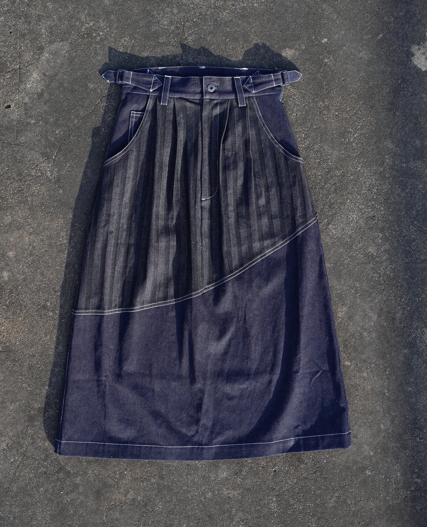 Jungle Lofi Vintage Label Skirt - Redline Indigo Denim