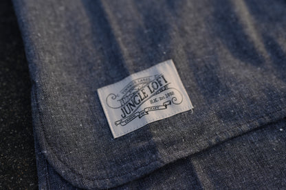 Jungle lofi Vintage Label Long Shirt -Dark Blue Denim