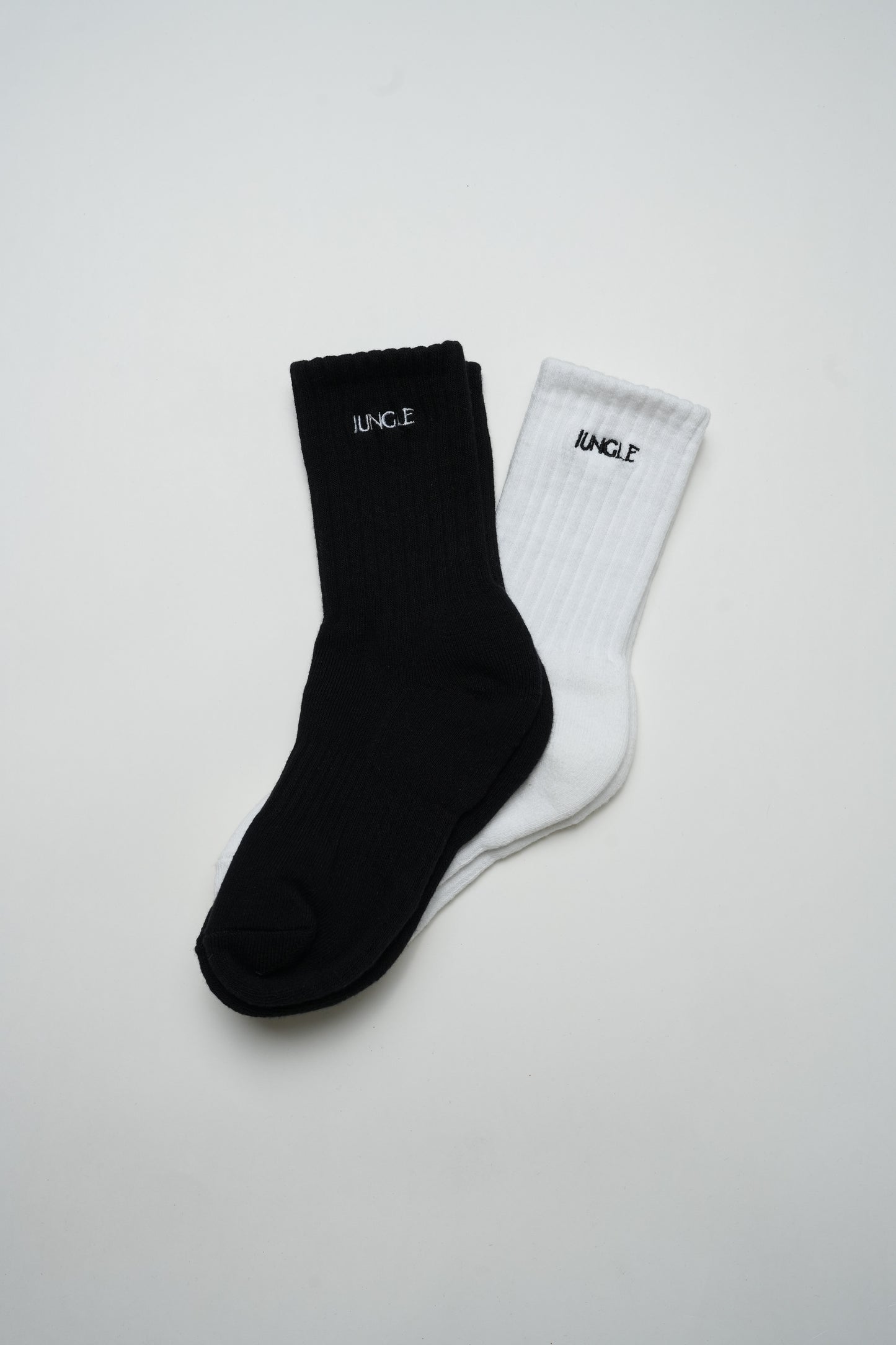 Jungle Lofi Logo Socks (Set of 2 pairs) - Black/ White