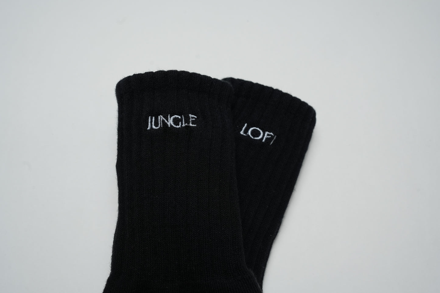 Jungle Lofi Logo Socks (Set of 2 pairs) - Black/ White