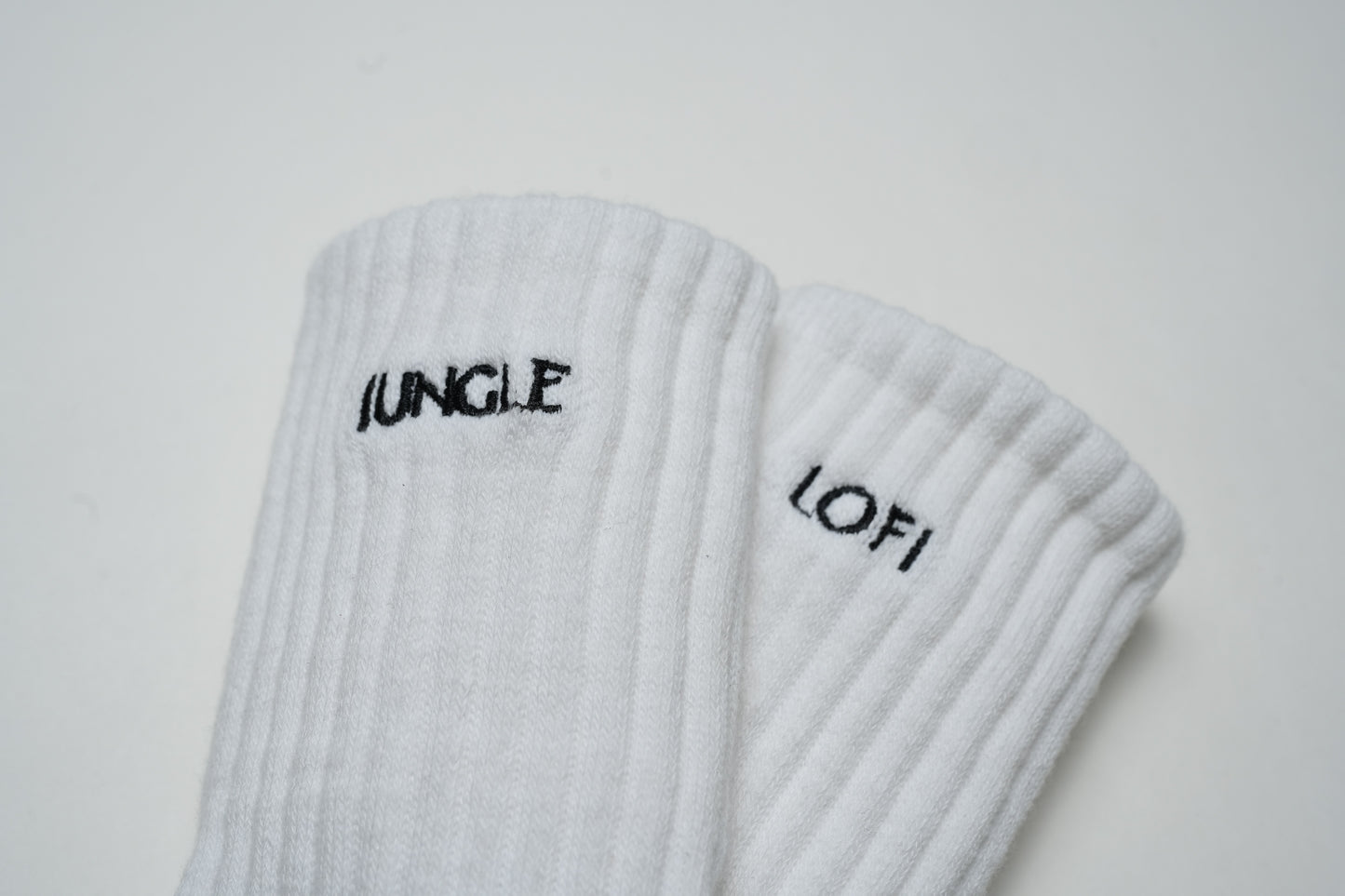 Jungle Lofi Logo Socks (Set of 2 pairs) - Black/ White