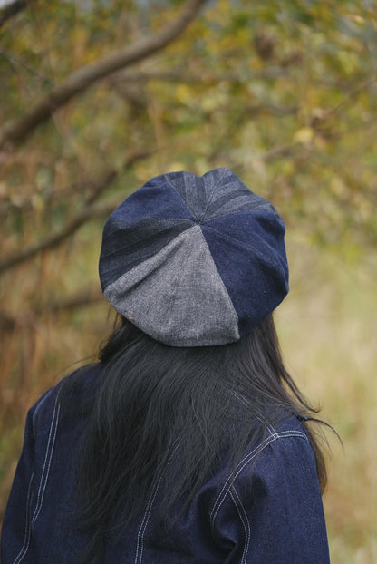 Jungle Lofi Vintage Label Hat - Denim Dark Blue Patch Work