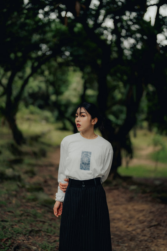 Jungle Lofi L/S Tee - The Tree Rings (White)