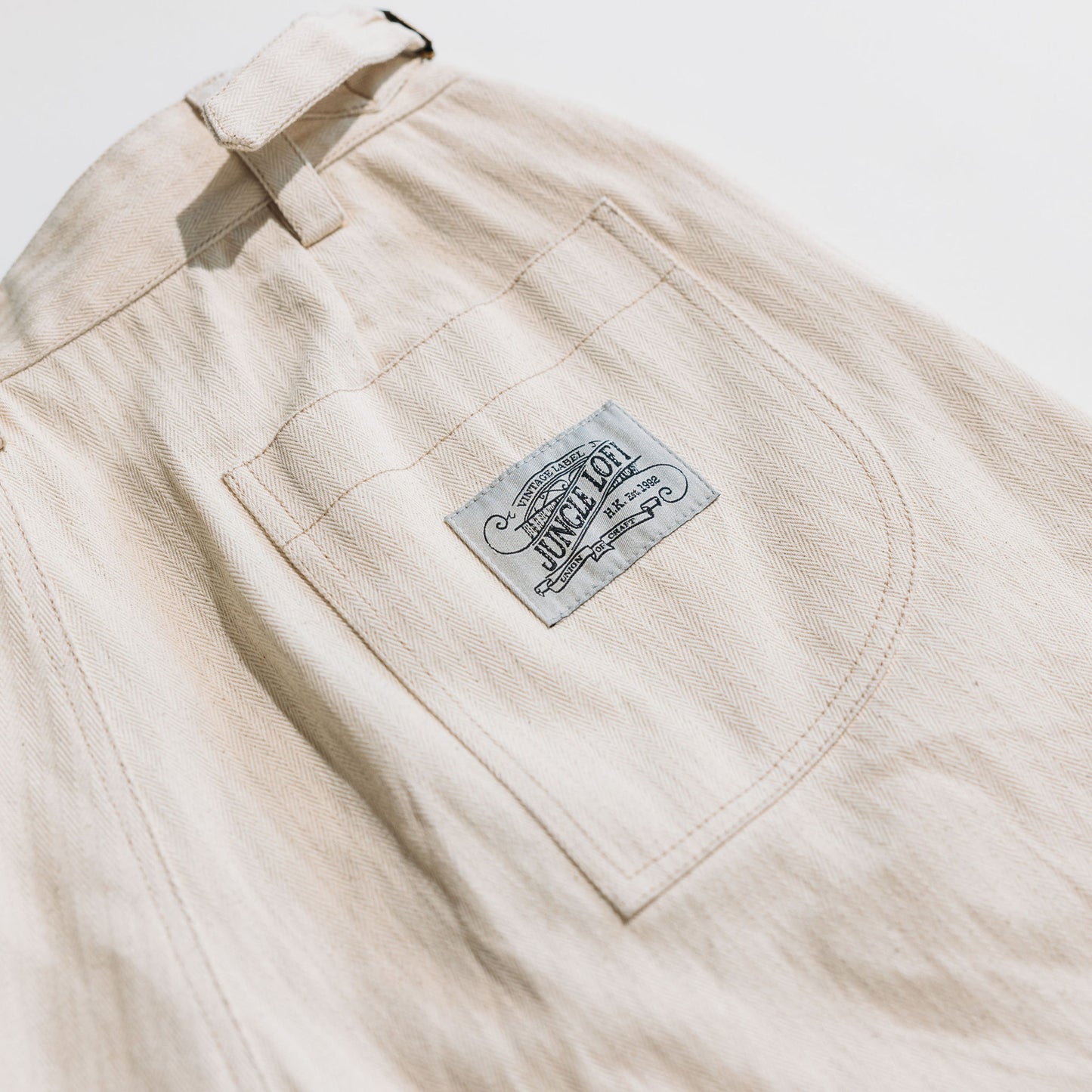 Jungle Lofi Vintage Label Work Pants - Ivory