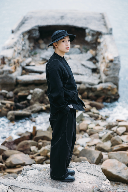 Jungle Lofi Vintage Label Work Pants - Black