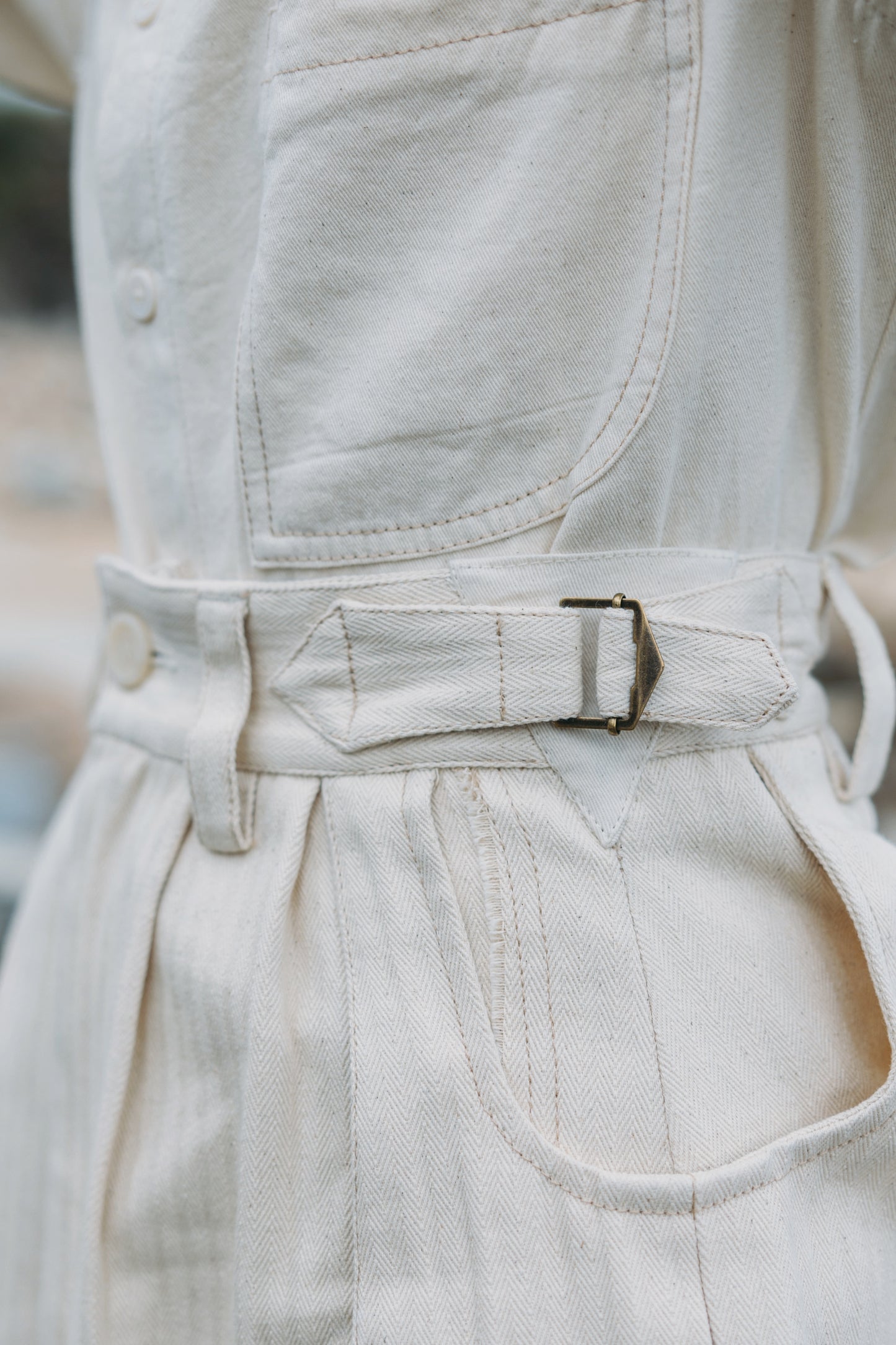 Jungle Lofi Vintage Label Work Pants - Ivory