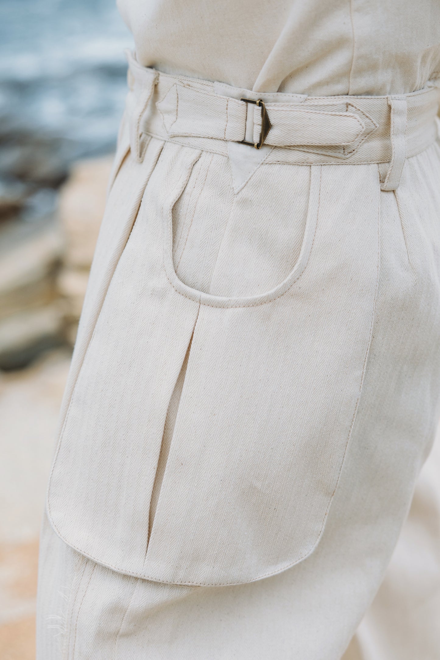 Jungle Lofi Vintage Label Work Pants - Ivory