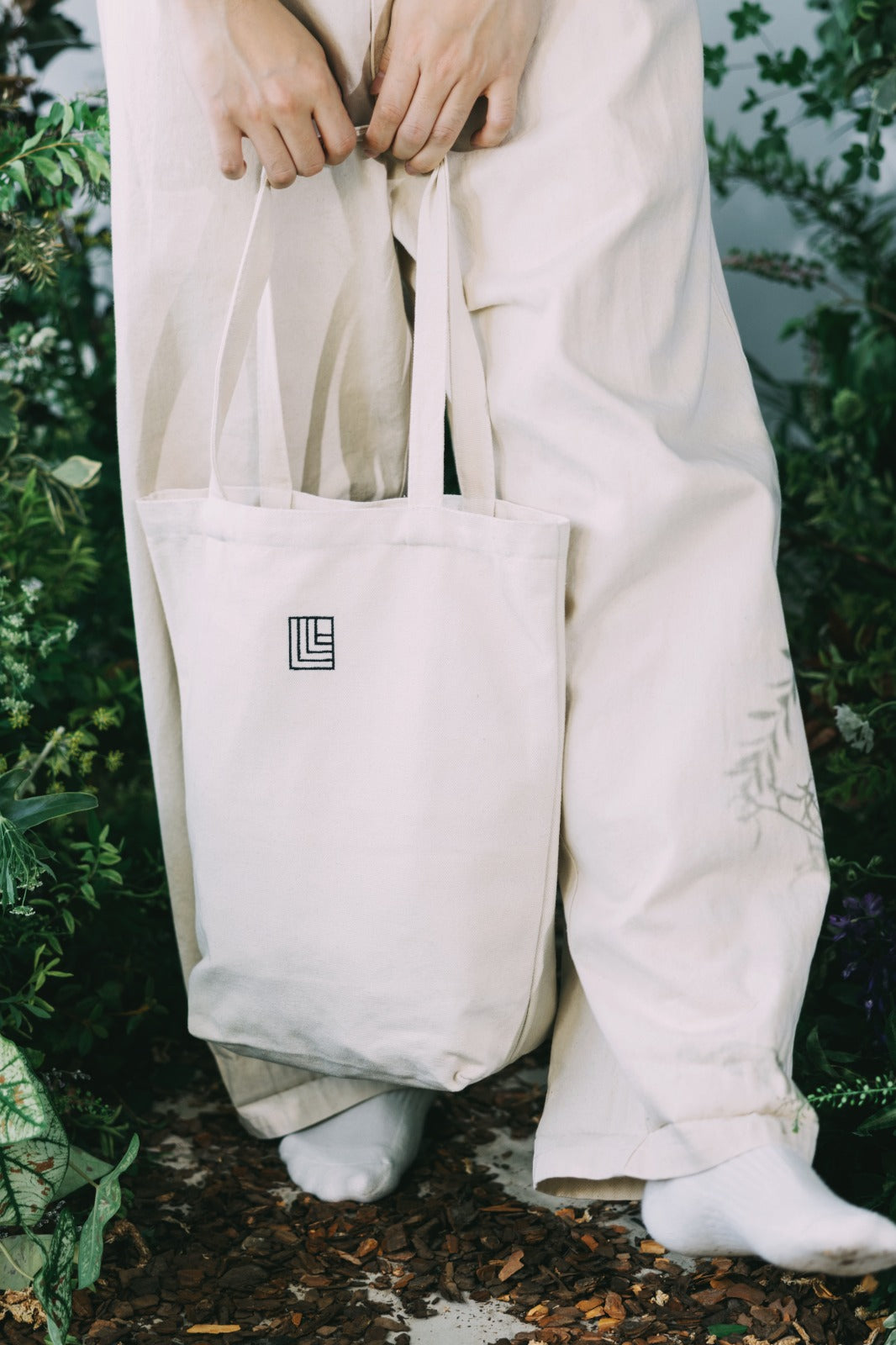 Jungle Lofi Classic Logo Tote Bag Ivory